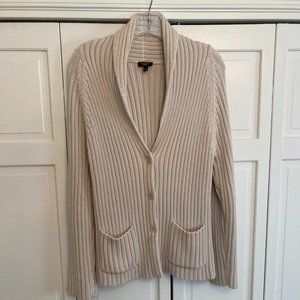 Beautiful neutral cable knit sweater Talbots L.